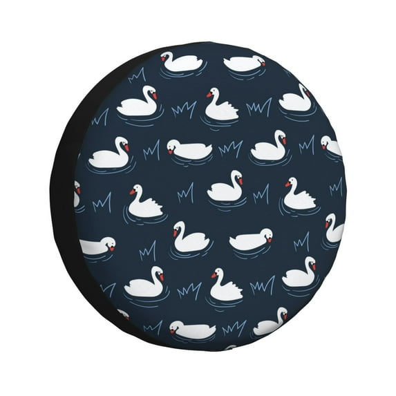 Sikiie Cartoon Swan PVC Leather Spare Tire Wheel Cover Spare Tire Cover, for Car Truck SUV Camper Trailer Universal Fit(14-17in)-14 inch