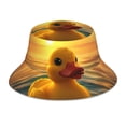 thumbnail image 1 of Sikiie Cartoon Swimming Yellow Duck Reflective Double-Sided Bucket Hat, Sun Hat, for Gardening, Beaching, Camping, Hiking, Fishing, 1 of 6