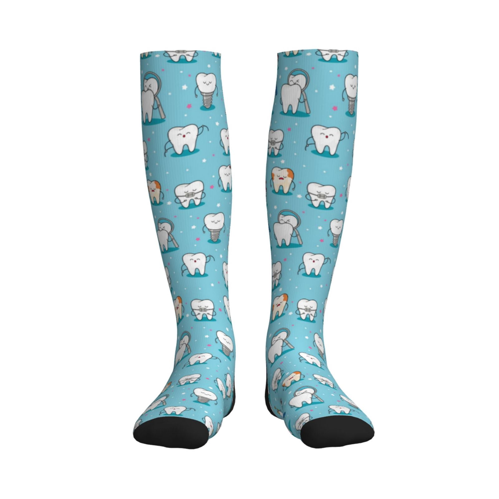 Sikiie Cartoon Teeth 1 Pairs Compression Socks for Men and Women 15-20 ...