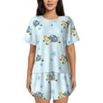 thumbnail image 1 of Sikiie Cartoon Turtle Womens Pajama Sets Short Sleeve Top With Pants Sleepwear 2 Piece Lounge Set3X-Large, 1 of 6