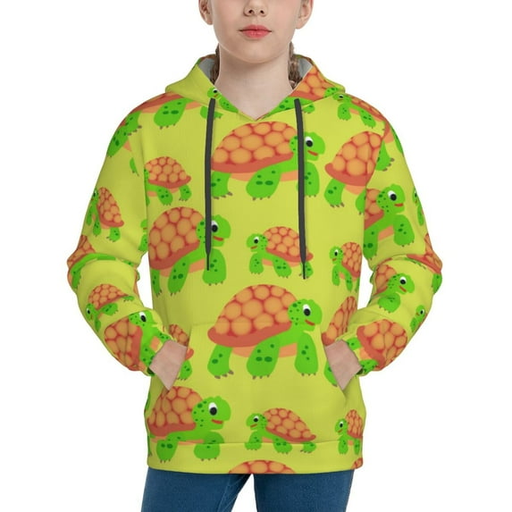 Sikiie Cartoon Turtles 1 Youth Hoodie Sweatshirt Pullover Hooded Classic Casual Essentials Hoodiefor Boys Girls Kids -Large
