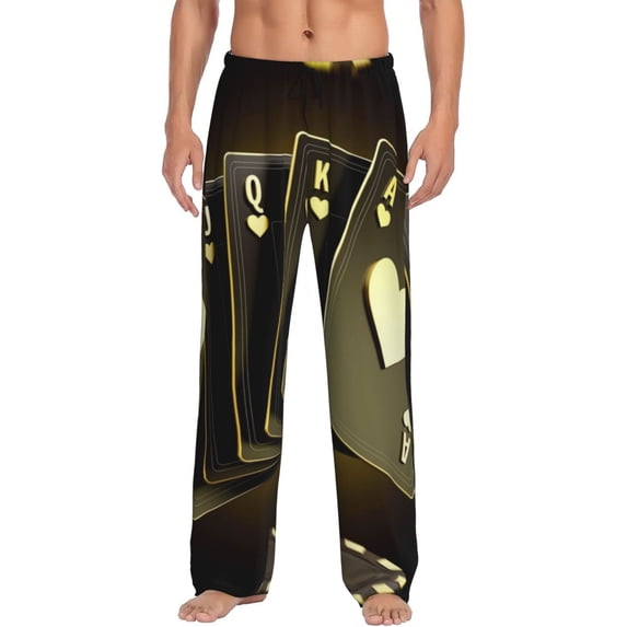 Sikiie Casino Cards 1 Pajama Pants Men, PJ Bottoms, Sleep & Lounge Pants-Small