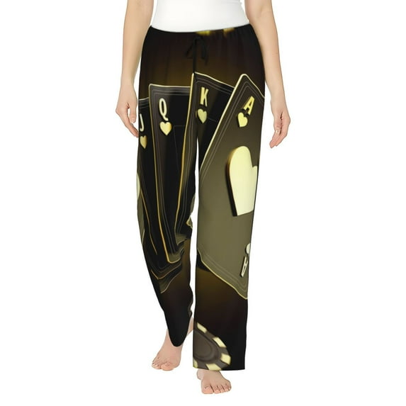 Sikiie Casino Cards 1 Women’s Lounge Pants, Lounge Pants Sleep Bottoms, Lounge for Women, Womens Pajama Pants -Small