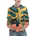 thumbnail image 1 of Sikiie Cat Hiding In Potted Plants Women's Casual Hoodies Long Sleeve Lightweight Pullover Tops Loose Sweatshirt-XX-Large, 1 of 7