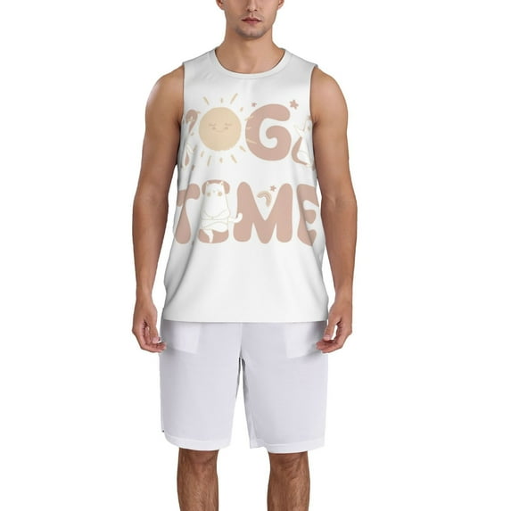 Sikiie Cat Yoga Time Basketball Jersey Reversible Men's Mesh Athletic Sports Shirts Training Practice S-4XLXX-Large