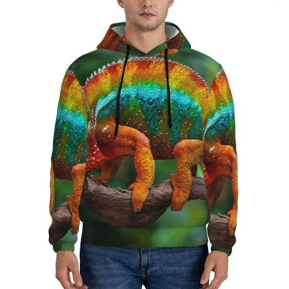 Sikiie Chameleon Men's Hoodie, Essentials Hoodie, Sweatshirt, Pullover Hooded Sweatshirt for Men-4X-Large