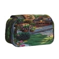 thumbnail image 1 of Sikiie Charming Garden Patio Print Flip Double-layer Pencil Case, All-purpose Stationery Bag for Study and Office, Zipper Design, Unisex, 1 of 7