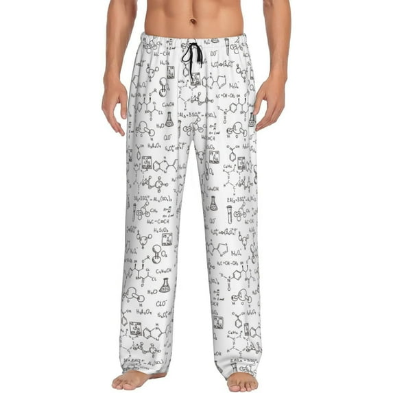 Sikiie Chemical Formulas Mens Pajama Pants Sleep & Lounge Pants, PJ Bottoms With elastic waistb and Pockets Small
