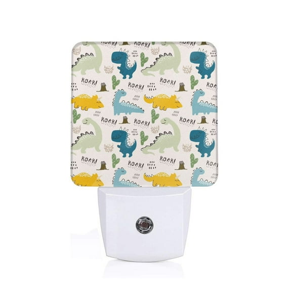 Sikiie Childish Dinosaur Led Night Light, Warm White,Cool White Lights for Bathroom,Hallway,Bedroom, Kids Room-UK