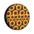 thumbnail image 1 of Sikiie Chocolate Plaid Sunflower PVC Leather Spare Tire Wheel Cover Spare Tire Cover, for Car Truck SUV Camper Trailer Universal Fit(14-17in)-16 inch, 1 of 6