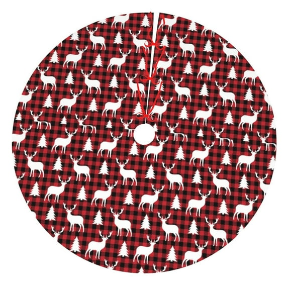 Sikiie Christmas And New Year 30-48 inches {designName} Print Christmas Tree Skirt Snowman Xmas Tree Skirt with Edge Christmas Decorations for Holiday Party-48"