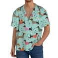 thumbnail image 1 of Sikiie Christmas Dachshund Men's Wrinkle Free Untucked Cuban Shirt Business Casual Button Down Shirts Short Sleeve ShirtLarge, 1 of 5
