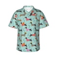 thumbnail image 1 of Sikiie Christmas Dachshund Print Men's Hawaiian Shirt, Summer Beach Button Pocket Short Sleeve T-Shirt,XX-Large, 1 of 7