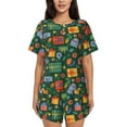 thumbnail image 1 of Sikiie Christmas Gift Womens Pajama Sets Short Sleeve Top With Pants Sleepwear 2 Piece Lounge SetX-Large, 1 of 6