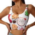 thumbnail image 1 of Sikiie Christmas Gingerbread Cookies Print Strappy Sports Bra for Women Padded Push Up Sports Bra Athletic Running Sports Bra Workout Bra Yoga Bra, 1 of 1