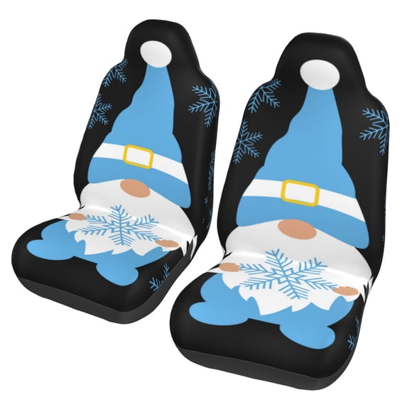 Sikiie Christmas Gnome Snowflake Car Seat Protector 2 Pack Car Seat Cushion Mat, Car Seat Covers for SUV, Truck, Van