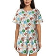 thumbnail image 1 of Sikiie Christmas Hohoho 1 Womens Pajama Sets Short Sleeve Top With Pants Sleepwear 2 Piece Lounge Set-4X-Large, 1 of 6