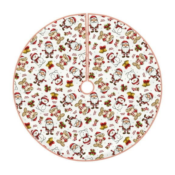 Sikiie Christmas Santa Cartoon Snowman Christmas Tree Skirt, Christmas Tree Decorations, Christmas Decor, Tree Mat Decoration(30-48IN)-30"