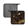 thumbnail image 1 of Sikiie Classical Golden Casino Pot Holders Kitchen Insulation Mats Heat Resistant Pot-Holder Oven Anti-Scald Pads for Cooking Baking, 7.1*7.1inch, 1 of 8
