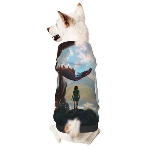 Sikiie Clear Sky Mountain Red Dragon Dog Hoodie,Dog Clothes,Dog Sweatshirt ,Dog Shirt, Dog Clothes for Puppy Kitten Small Dogs Cats-Medium