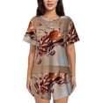 thumbnail image 1 of Sikiie Coffee Beans Chocolate Splash Womens Pajama Sets Short Sleeve Top With Pants Sleepwear 2 Piece Lounge Set-Medium, 1 of 6