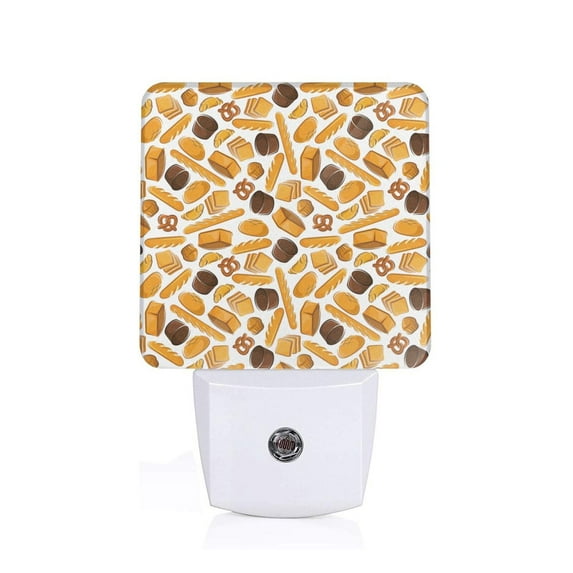 Sikiie Coffee Bun Hot Dog Led Night Light, Warm White,Cool White Lights for Bathroom,Hallway,Bedroom, Kids Room-US