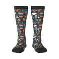 thumbnail image 1 of Sikiie Coffee Lover Print Knee Socks, High Socks Long Stretchy Sock Women Knee High Stocking, Long Socks for Women, 1 of 6