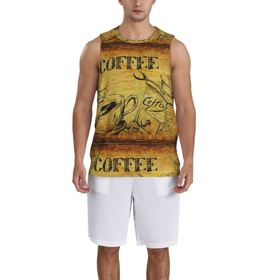 Sikiie Coffee Vintage Basketball Jersey Reversible Men's Mesh Athletic Sports Shirts Training Practice S-4XL3X-Large