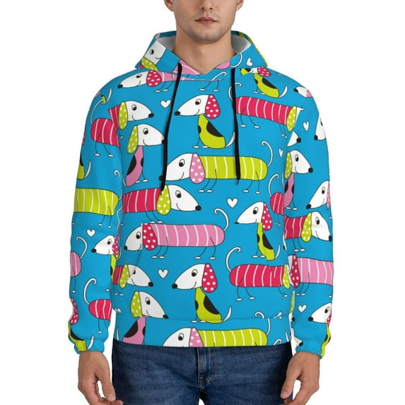 Sikiie Color Dachshund Dog Men's Hoodie, Essentials Hoodie, Sweatshirt, Pullover Hooded Sweatshirt for Men-4X-Large