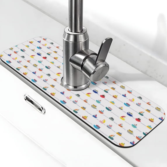 Sikiie Color Ships Splash Guard for Sink Faucet-1 PC Super Absorbent Fast Drying Mat Sink Gadgets-Splash Guard for Kitchen, Sink Mat