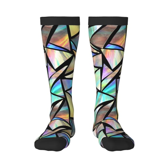 Sikiie Colored Glass Knee Socks, High Socks Long Stretchy Sock Women Knee High Stocking, Long Socks for Women