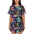 thumbnail image 1 of Sikiie Colorful Animals Womens Pajama Sets Short Sleeve Top With Pants Sleepwear 2 Piece Lounge Set-Large, 1 of 6