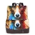 thumbnail image 1 of Sikiie Colorful Art Dog Women Genuine Leather Backpack Fashion Rucksack Daypack Leather Casual Travel Backpacks for Women, 1 of 4