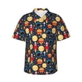 thumbnail image 1 of Sikiie Colorful Astronomy Print Men's Hawaiian Shirt, Summer Beach Button Pocket Short Sleeve T-Shirt,Medium, 1 of 7