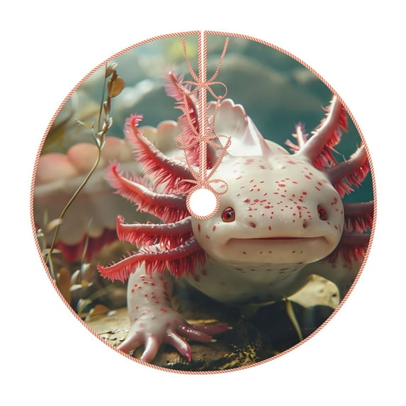 Sikiie Colorful Axolotl Underwater Christmas Tree Skirt, Christmas Tree Decorations, Christmas Decor, Tree Mat Decoration(30-48IN)-36"