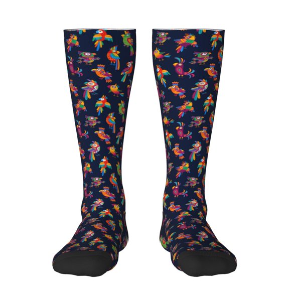 Sikiie Colorful Birds Knee Socks, High Socks Long Stretchy Sock Women Knee High Stocking, Long Socks for Women