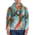 thumbnail image 1 of Sikiie Colorful Birds Pine Branch Men's Hoodie, Essentials Hoodie, Sweatshirt, Pullover Hooded Sweatshirt for Men-XX-Large, 1 of 6