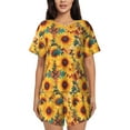 thumbnail image 1 of Sikiie Colorful Bohemian Sunflower Womens Pajama Sets Short Sleeve Top With Pants Sleepwear 2 Piece Lounge SetX-Large, 1 of 6