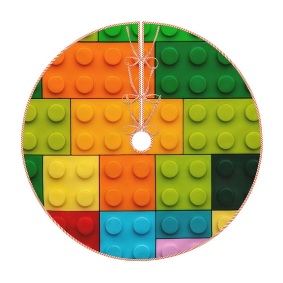 Sikiie Colorful Building Blocks Christmas Tree Skirt, Christmas Tree Decorations, Christmas Decor, Tree Mat Decoration(30-48IN)-30"