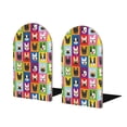 thumbnail image 1 of Sikiie Colorful Bulldog Bookends 1 Pair, Wood Bookends for Shelves, Book Ends for Shelves, Book Shelf Holder for Home Office, 1 of 7