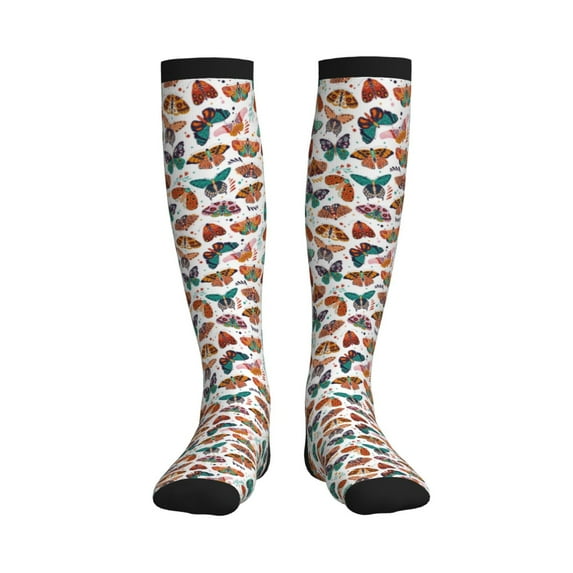 Sikiie Colorful Butterfly 1 Pairs Compression Socks for Men and Women 15-20 mmHg Running Support Socks