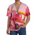thumbnail image 1 of Sikiie Colorful Cartoon Biplane Men's Cuban Shirt, Hawaiian Shirts, Business Casual Button Down Shirts, Short Sleeve Shirt-Large, 1 of 5