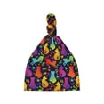 thumbnail image 1 of Sikiie Colorful Cats Baby Newborn Hats, Infant Knotted Baby Hat, Beanie Top Knot Caps for Baby Boys Girls, 1 of 5