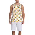 thumbnail image 1 of Sikiie Colorful Checkered 1 Basketball Jersey Reversible Men's Mesh Athletic Sports Shirts Training Practice S-4XLX-Large, 1 of 6