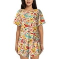 thumbnail image 1 of Sikiie Colorful Chicken Womens Pajama Sets Short Sleeve Top With Pants Sleepwear 2 Piece Lounge Set4X-Large, 1 of 6