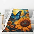 thumbnail image 1 of Sikiie Colorful Cloud Butterfly Sunflower Cozy Flannel Fleece Throw Blanket: Lightweight & Thick for All Seasons - Perfect for Women, Men, & Kids"60"x50", 1 of 6