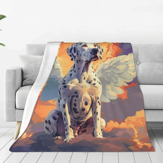 Sikiie Colorful Cloud Spotted Dog Ultra-Soft Micro flannel Blanket Luxury All Seasons Warm Blanket for Bedding Sofa and Travel (4 sizes)-60"x50"