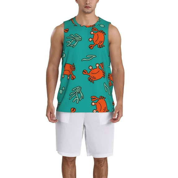 Sikiie Colorful Crab Basketball Jersey Reversible Men's Mesh Athletic Sports Shirts Training Practice S-4XLX-Large
