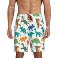 thumbnail image 1 of Sikiie Colorful Dinosaur Mens Pajama Shorts, Lightweight Lounge Pant with Pockets Soft Sleep Pj Shorts for Men3X-Large, 1 of 6
