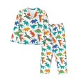 thumbnail image 1 of Sikiie Colorful Dinosaur Women's Long-Sleeve Shirt and Full-Length Bottom Pajama Set (s-xxl)-Large, 1 of 7